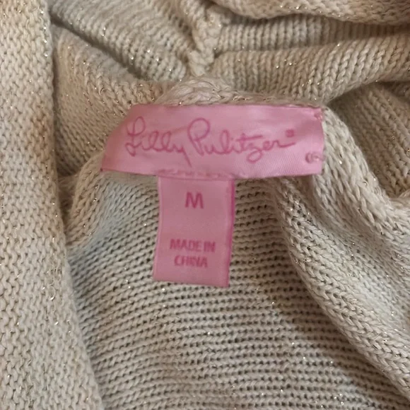 Lilly Pulitzer women’s cream and gold long cardigan - Picture 2 of 4
